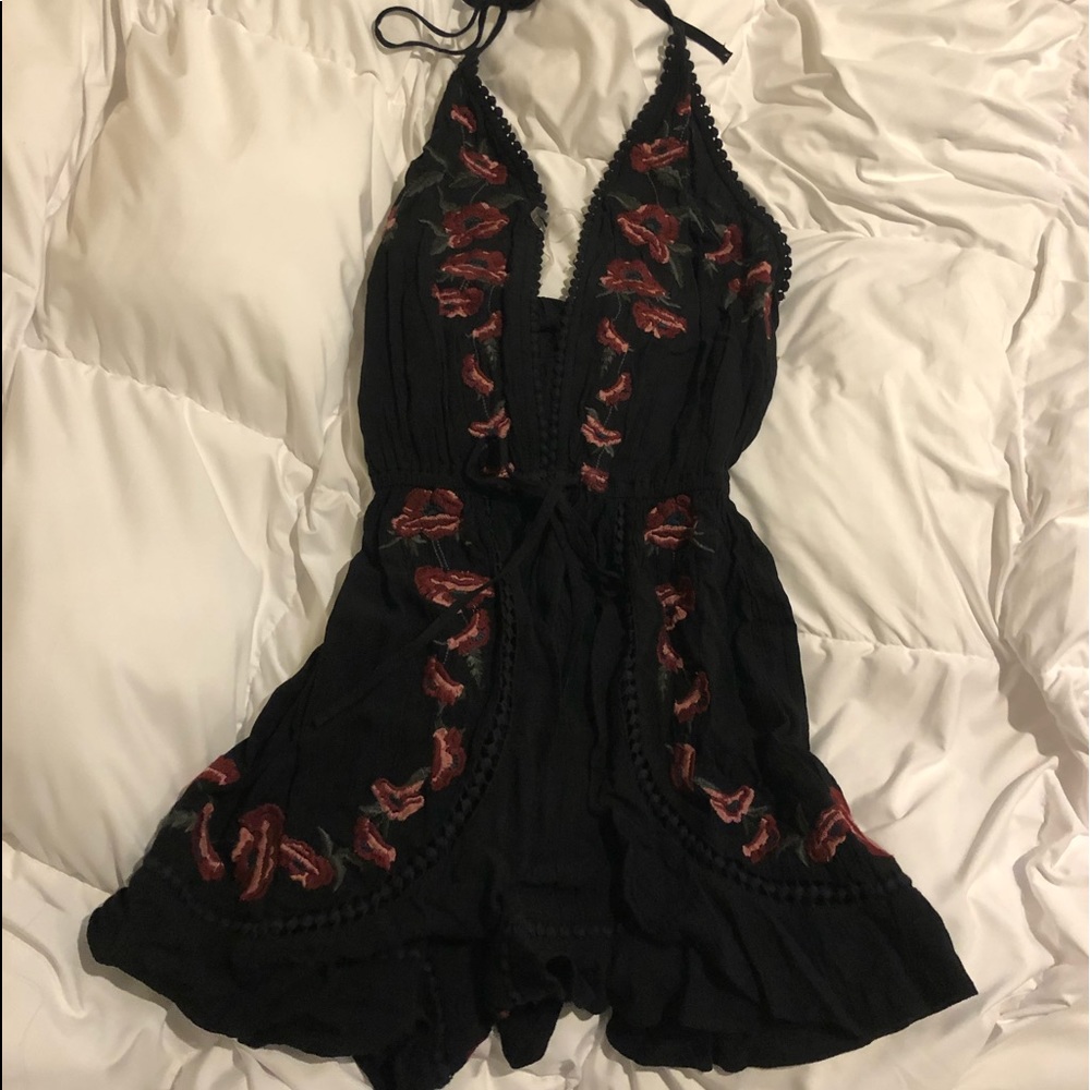 Rose Print Romper